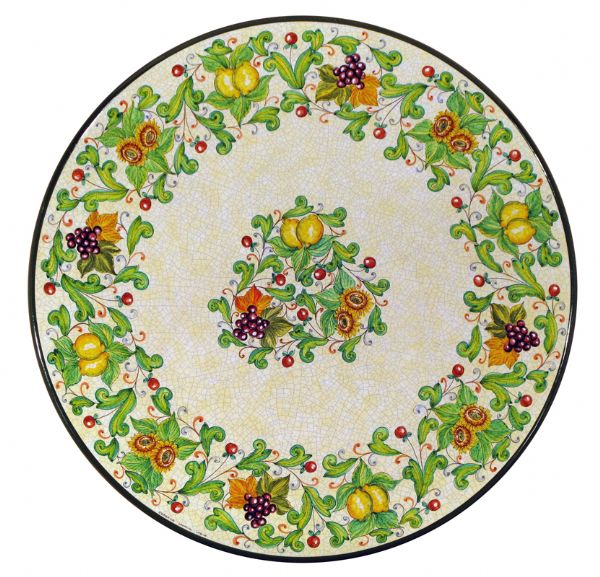 LEO052 T - In the photo: 130 cm. diameter table<BR><BR>Volcanic stone, 3 cm thick. Suitable for inside and outside, resistant to a temperature range of -60 to 1000 °C.